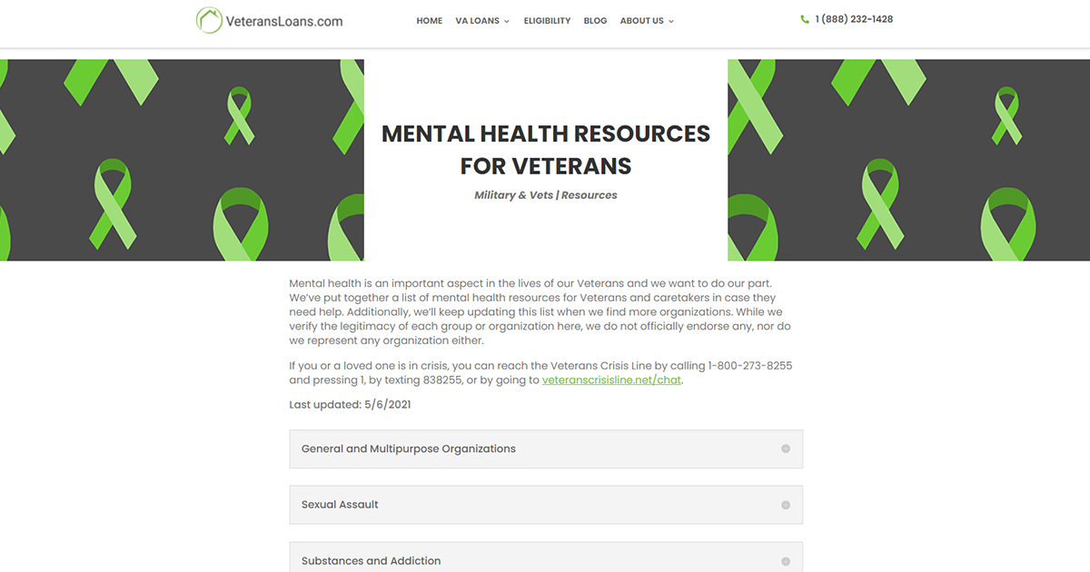 Mental Health Resources for Veterans - VeteransLoans.com Articles